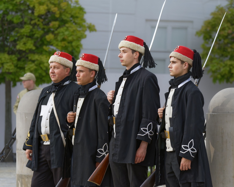 Historical reenactment group known as the Zouaves of Death, a famous Polish specialized unit from the January Uprising against the Russian Empire